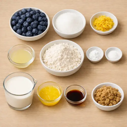 Ingredients for Lemon-Infused Blueberry Cobbler