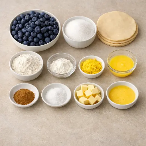 Ingredients for Lemon-Infused Blueberry Pie