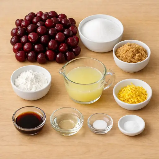 Ingredients for Lemon-Infused Cherry Pie Filling