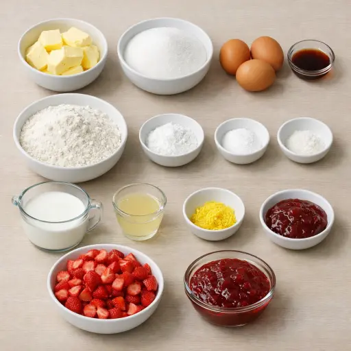 Ingredients for Lemon-Infused Strawberry Cake