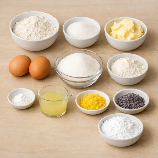 Ingredients for Lemon Lavender Bliss Bars