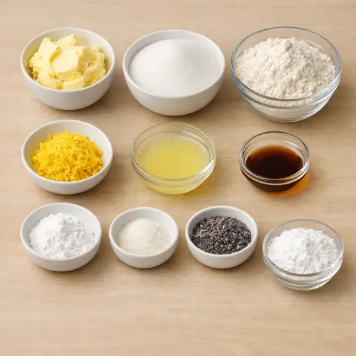 Ingredients for Lemon Lavender Delight Cookies