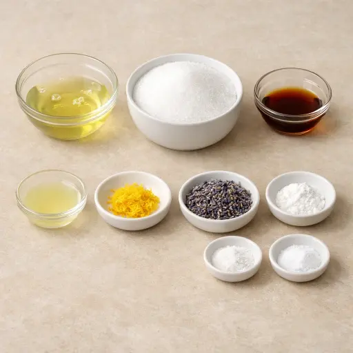 Ingredients for Lemon Lavender Meringue Cookies