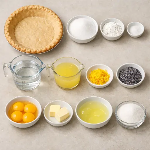 Ingredients for Lemon Lavender Meringue Pie