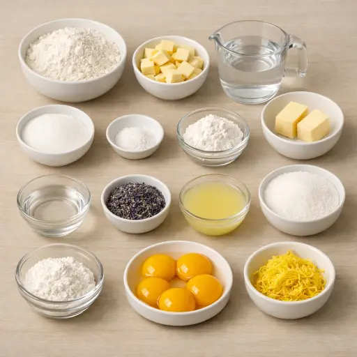 Ingredients for Lemon Lavender Pie
