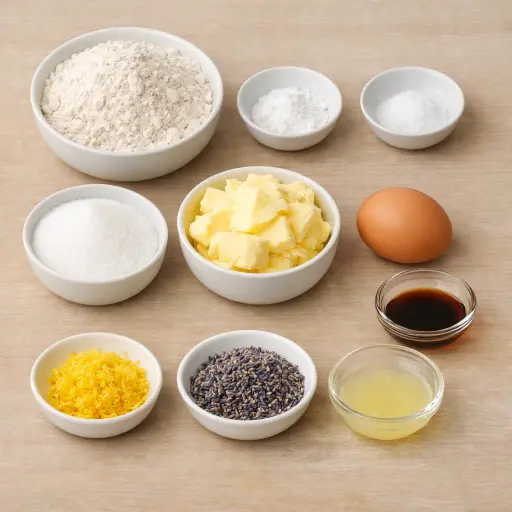 Ingredients for Lemon Lavender Sugar Cookies