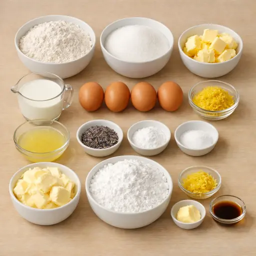 Ingredients for Lemon Lavender Wedding Cake