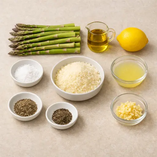 Ingredients for Lemon Parmesan Asparagus Delight
