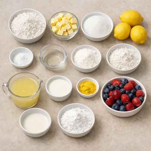 Ingredients for Lemon Tart with Fresh Berries