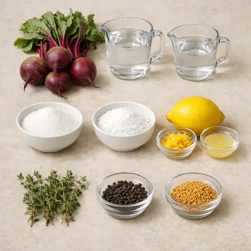 Ingredients for Lemon Thyme Pickled Beets