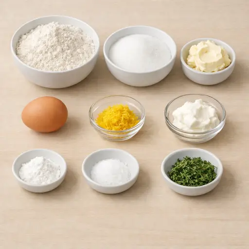 Ingredients for Lemon Thyme Sugar Cookies