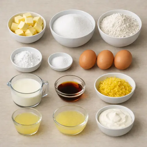 Ingredients for Lemon Vanilla Dream Cake