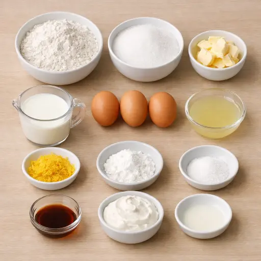 Ingredients for Lemon Velvet Cake