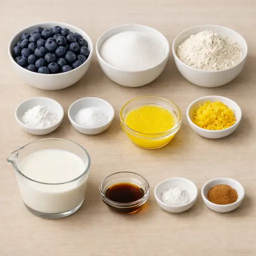 Ingredients for Lemon Zest Blueberry Cobbler