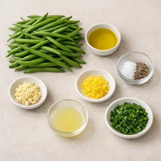 Ingredients for Lemon Zest Garlic Green Beans