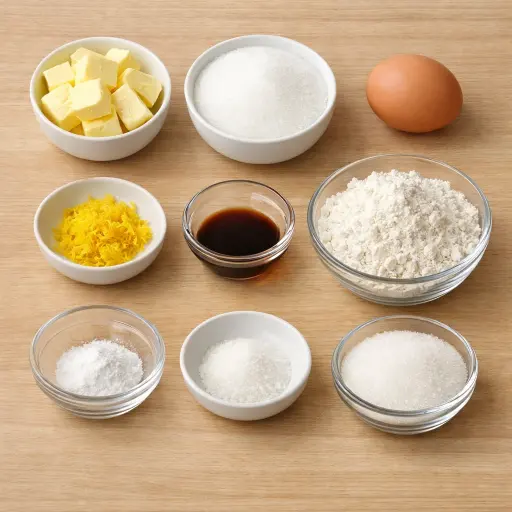 Ingredients for Lemon Zest Sugar Cookies