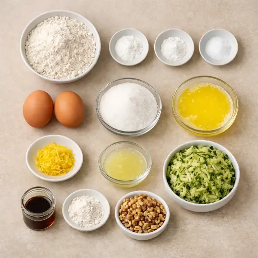 Ingredients for Lemon Zucchini Bread