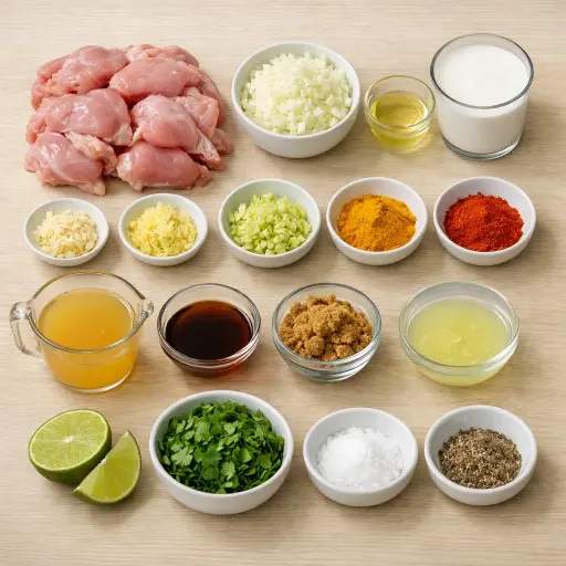 Ingredients for Lemongrass Coconut Curry Chicken