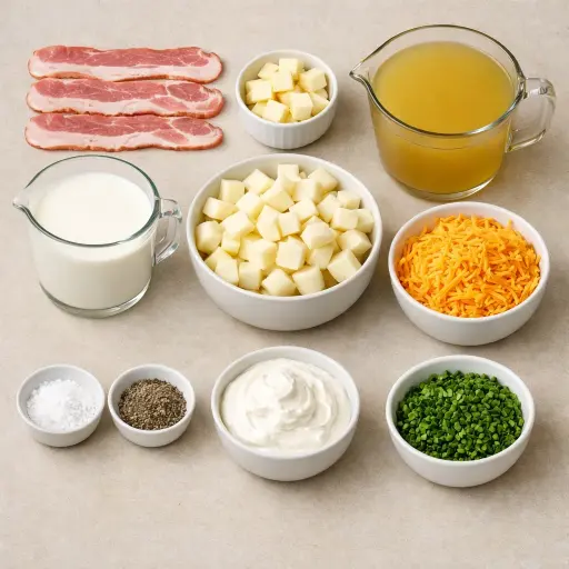 Ingredients for Loaded Baked Potato Soup