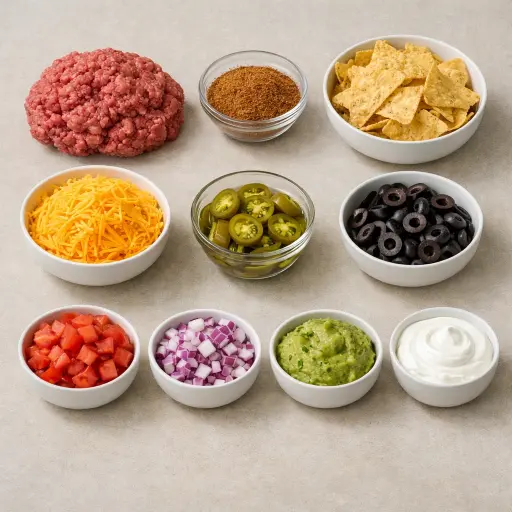Ingredients for Loaded Nacho Platter
