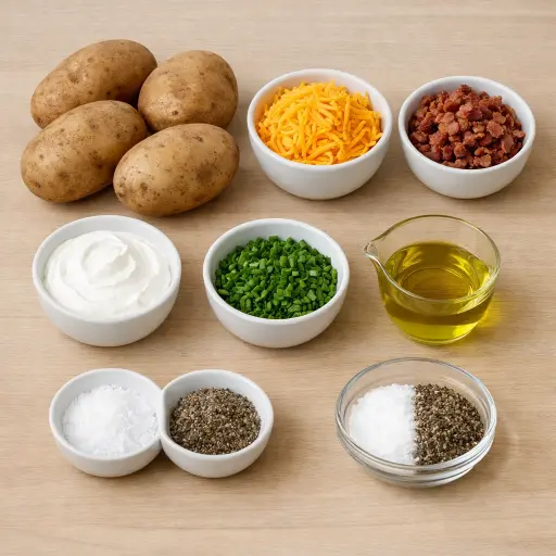 Ingredients for Loaded Potato Skins