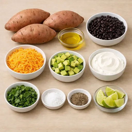 Ingredients for Loaded Sweet Potato Skins