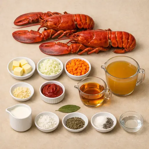 Ingredients for Lobster Bisque