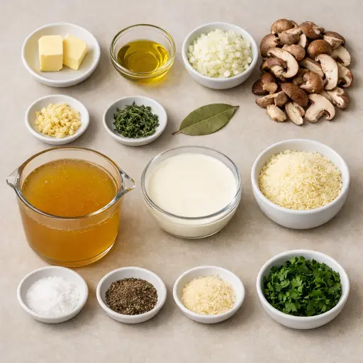 Ingredients for Lush Forest Mushroom Soup