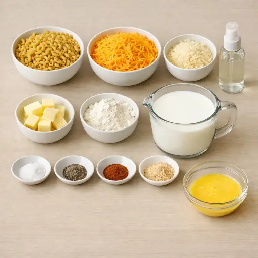 Ingredients for Macaroni and Cheese Bites