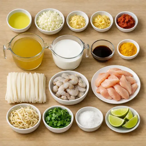 Ingredients for Malaysian Laksa