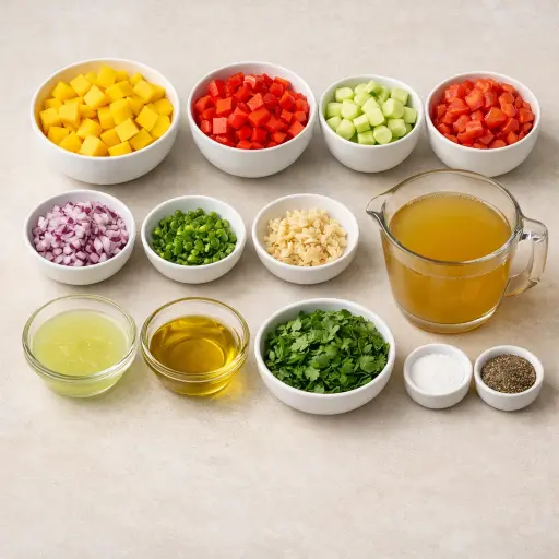 Ingredients for Mango Chili Gazpacho