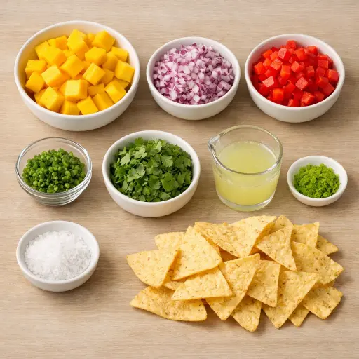 Ingredients for Mango Salsa with Tortilla Chips
