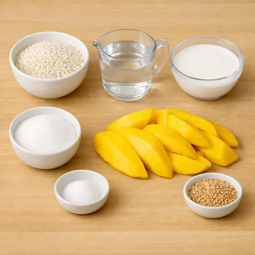 Ingredients for Mango Sticky Rice (Thailand)
