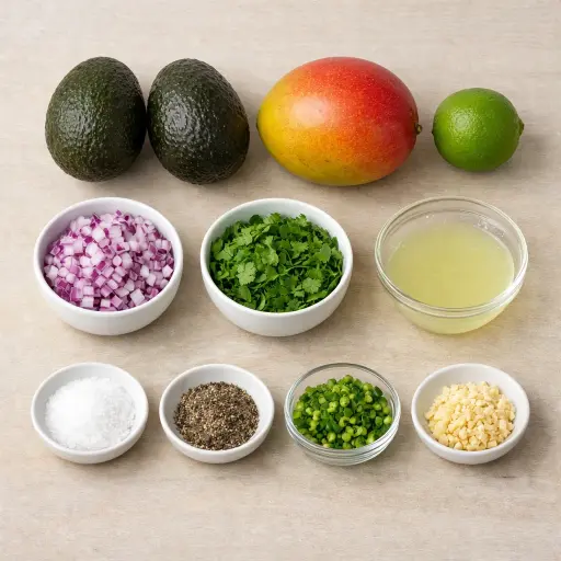 Ingredients for Mango Tango Guacamole