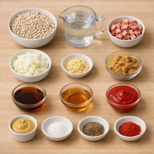Ingredients for Maple & Bourbon Baked Beans