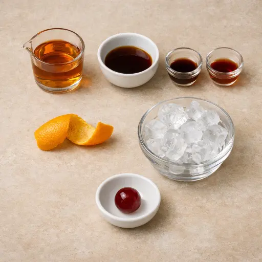 Ingredients for Maple & Smoke Old Fashioned