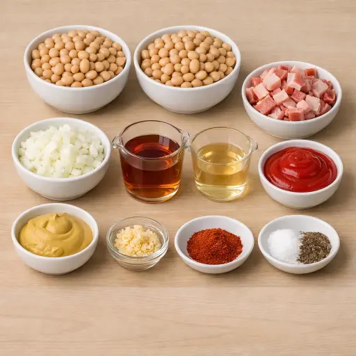 Ingredients for Maple Bacon Baked Beans