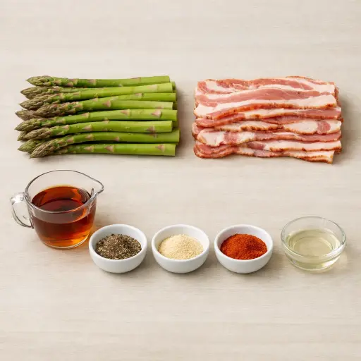 Ingredients for Maple Bacon-Wrapped Asparagus