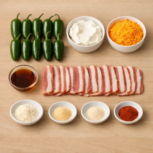 Ingredients for Maple Bacon Wrapped Jalapeño Poppers