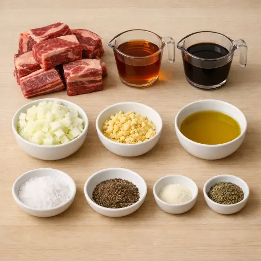 Ingredients for Maple-Balsamic Beef Short Ribs
