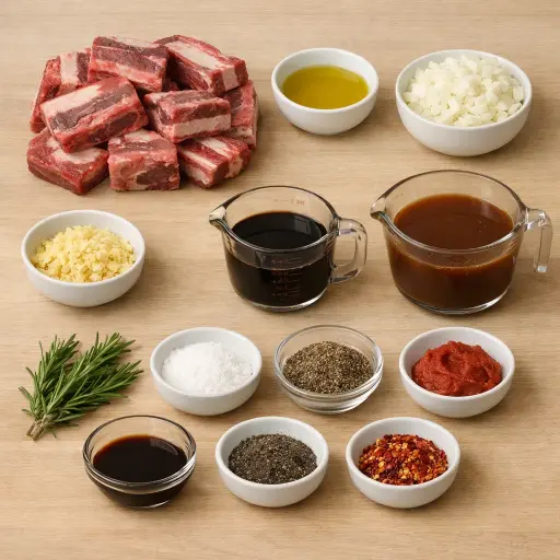Ingredients for Maple-Balsamic Braised Short Ribs