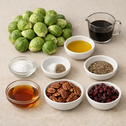 Ingredients for Maple Balsamic Roasted Brussels Sprouts
