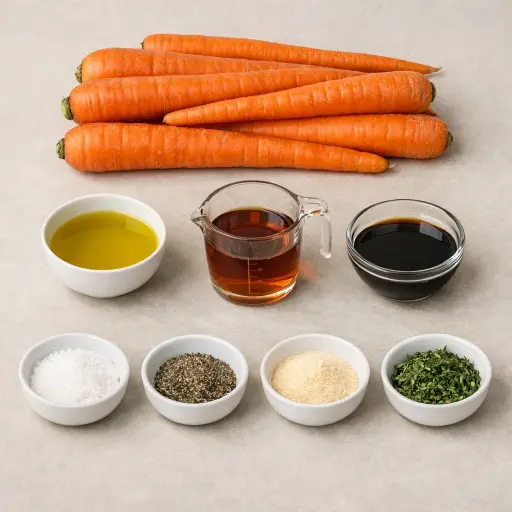 Ingredients for Maple Balsamic Roasted Carrots