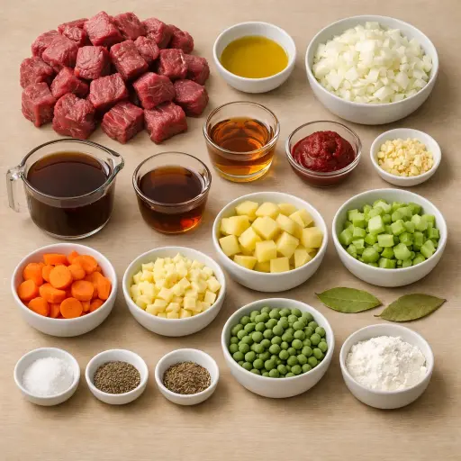 Ingredients for Maple Bourbon Beef Stew