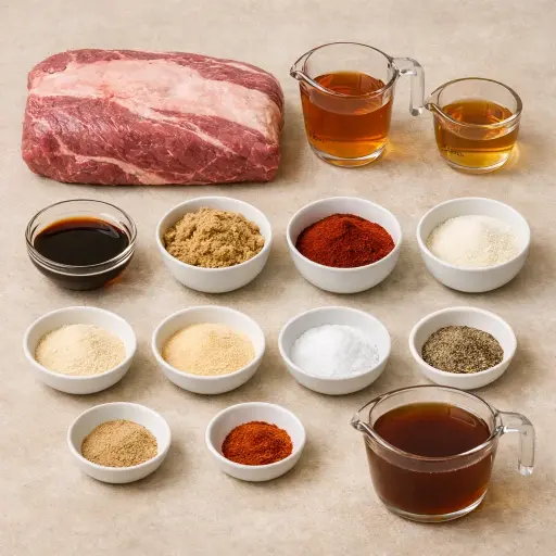 Ingredients for Maple Bourbon Brisket