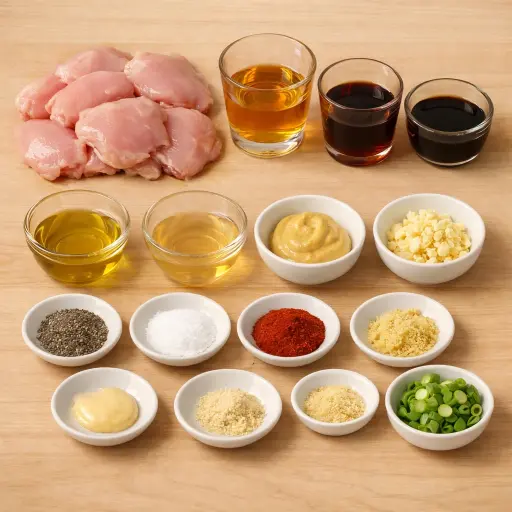 Ingredients for Maple Bourbon Chicken Delight