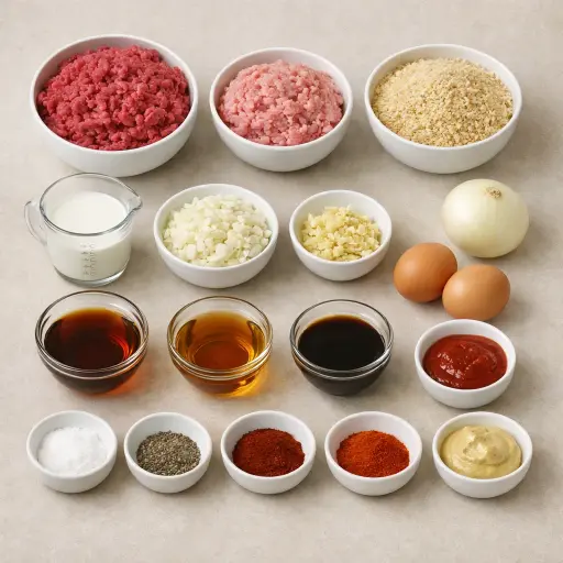Ingredients for Maple Bourbon Glazed Meatloaf