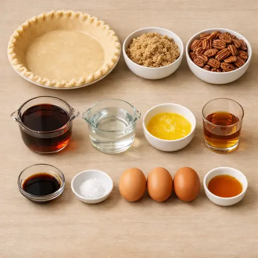 Ingredients for Maple Bourbon Pecan Pie