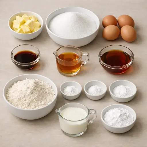 Ingredients for Maple Bourbon Pound Cake