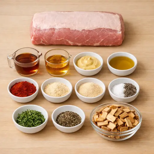 Ingredients for Maple-Bourbon Smoked Pork Loin Roast